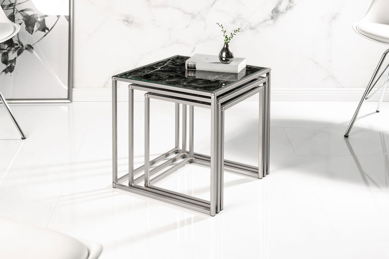 STOLIK KAWOWY ELEMENTS OPTYKA MARMUR CZARNY / 40096  / INVICTA INTERIOR
