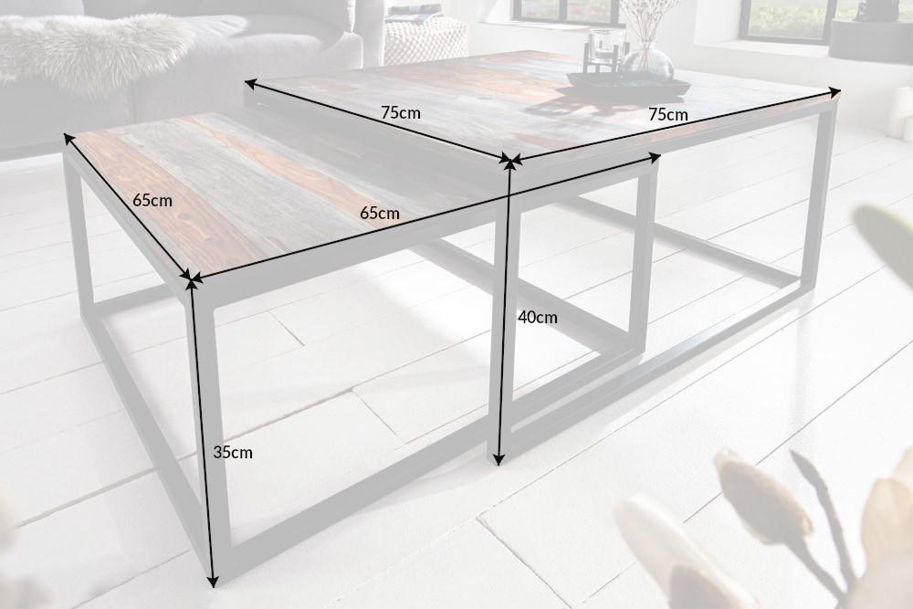 STOLIK KAWOWY ELEMENTS ZESTAW SHEESHAM / 40281  / INVICTA INTERIOR