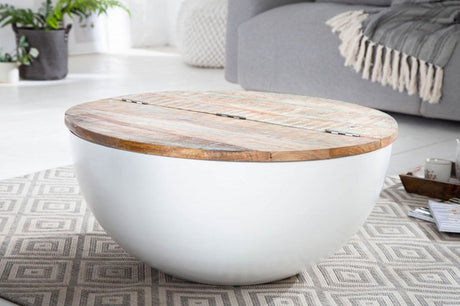 STOLIK KAWOWY JAKARTA 70 CM BIAŁY / 40893  / INVICTA INTERIOR