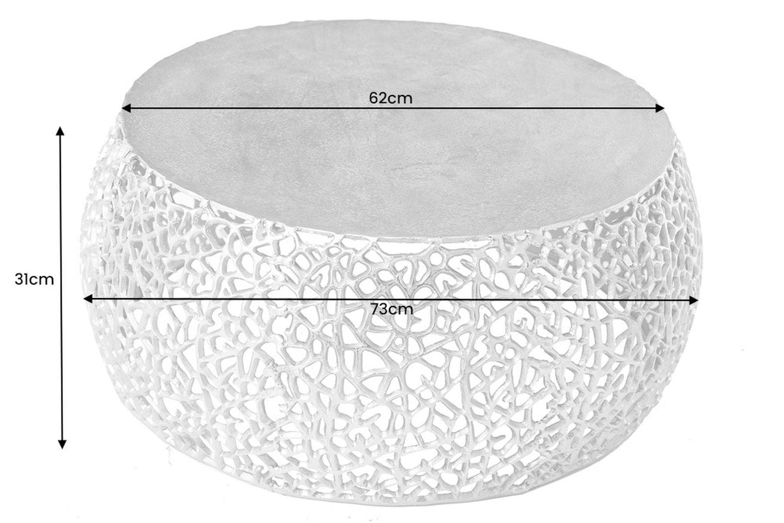 STOLIK KAWOWY LEAF SREBRNY / 43229 / INVICTA INTERIOR