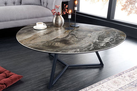 STOLIK KAWOWY MARVELOUS CIEMNOSZARY OPTYKA MARMURU 90 CM / 42141 / INVICTA INTERIOR