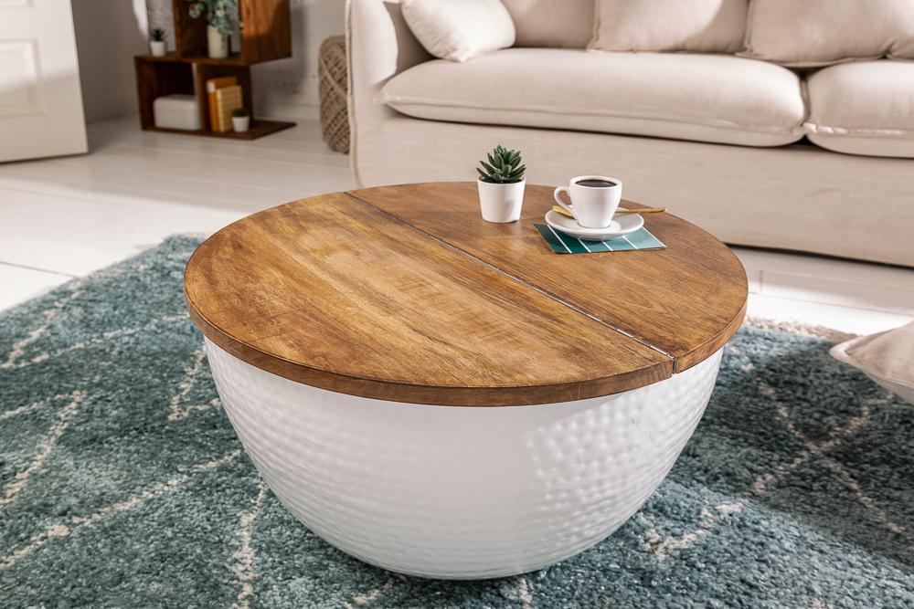 STOLIK KAWOWY ORIENT STORAGE MANGO BIAŁY / 40108  / INVICTA INTERIOR