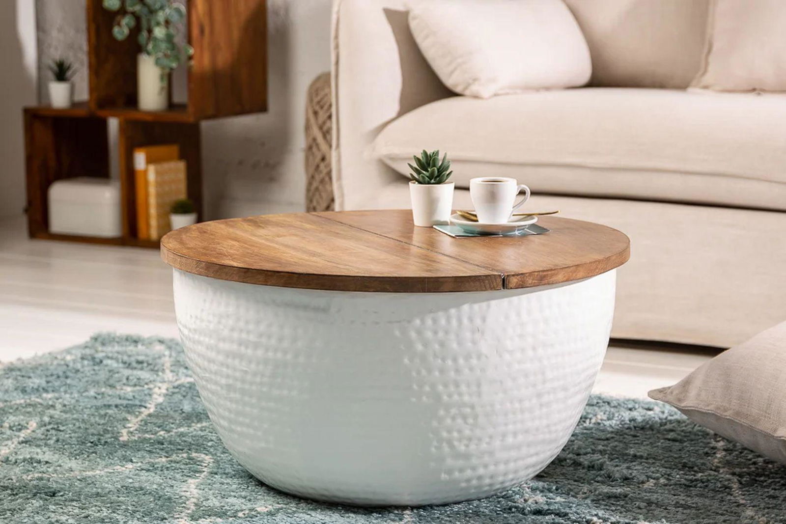 STOLIK KAWOWY ORIENT STORAGE MANGO BIAŁY / 40108  / INVICTA INTERIOR
