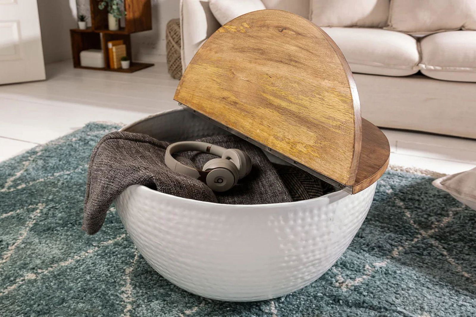 STOLIK KAWOWY ORIENT STORAGE MANGO BIAŁY / 40108  / INVICTA INTERIOR
