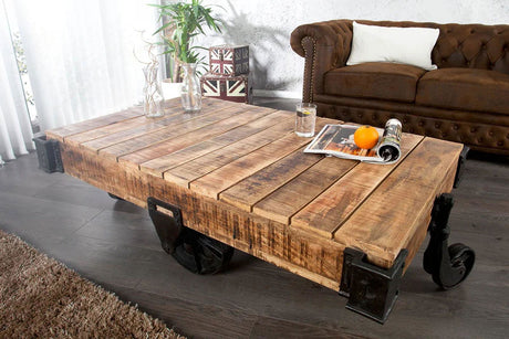 STOLIK KAWOWY RAILWAY 120 CM MANGO / 36788  / INVICTA INTERIOR