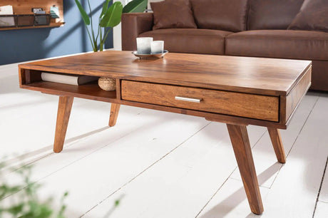 STOLIK KAWOWY RETRO 100 CM SHEESHAM / 40278  / INVICTA INTERIOR