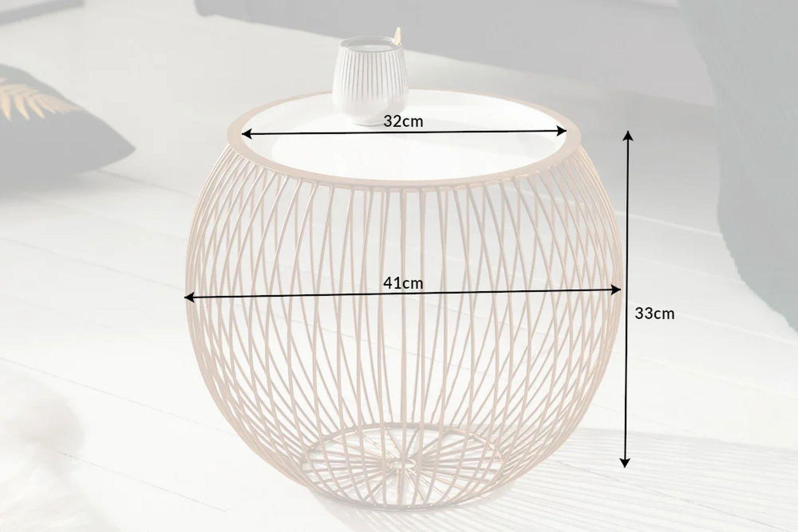 STOLIK KAWOWY STORAGE II 41 CM ZłOTY / BIAŁY / 40360  / INVICTA INTERIOR