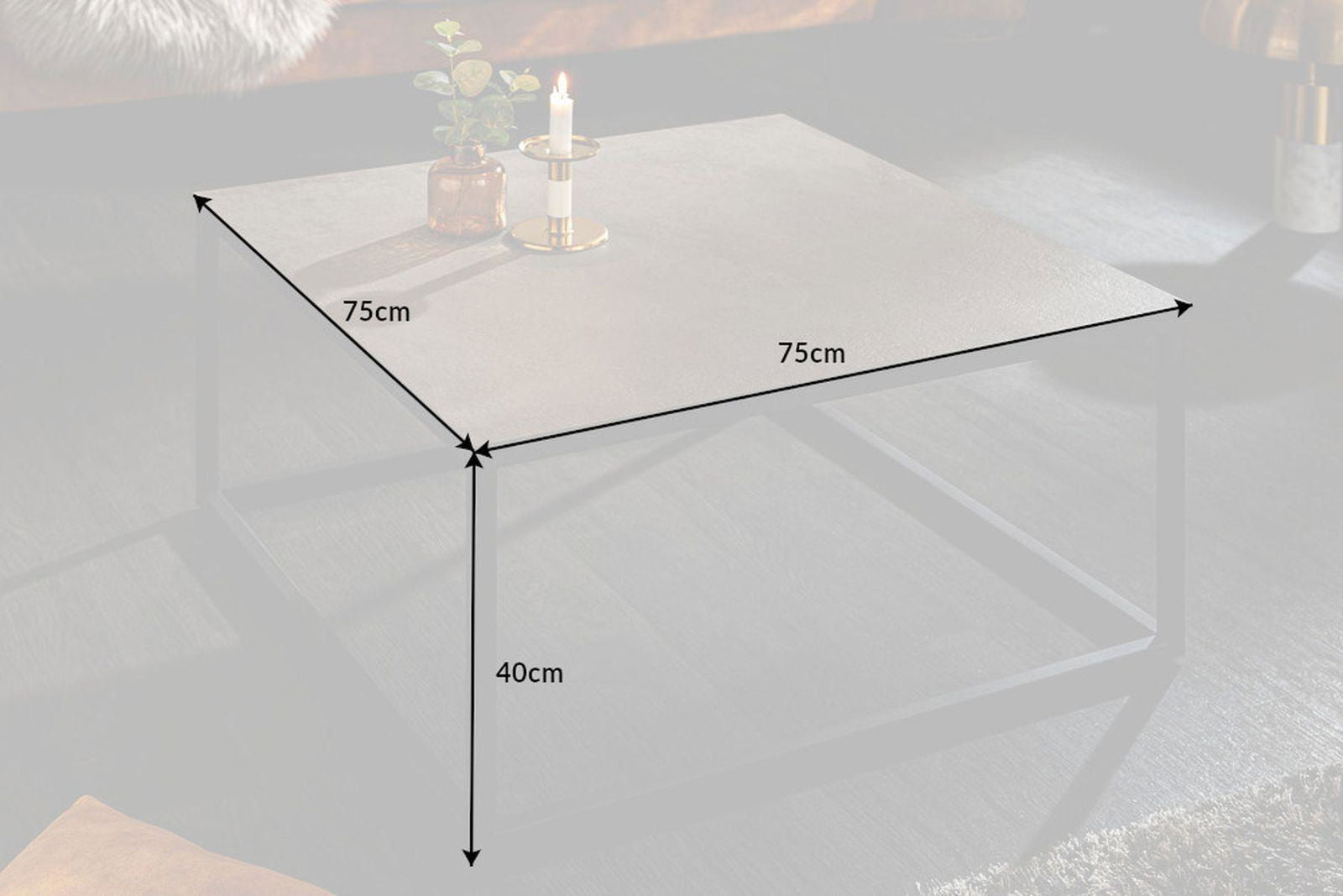 STOLIK KAWOWY SYMBIOSE 75 CM OPTYKA BETON / 40671  / INVICTA INTERIOR