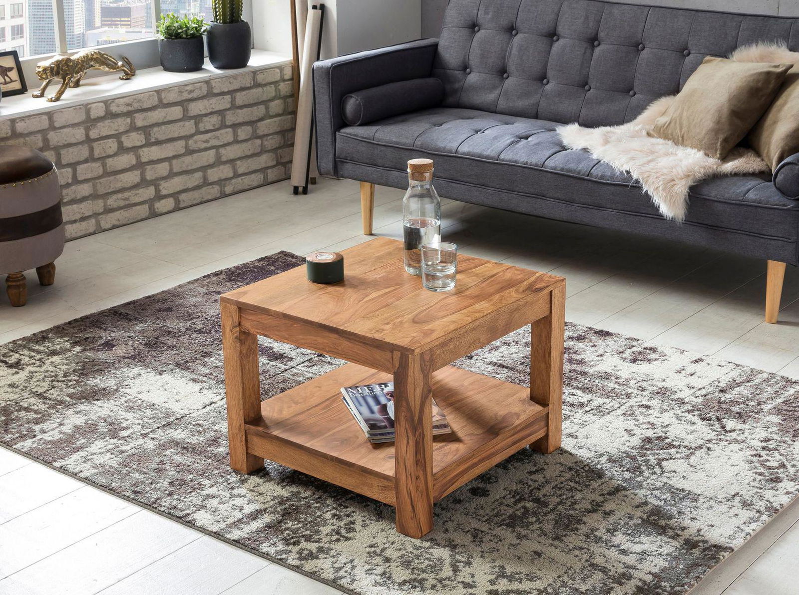 STOLIK KAWOWY WOHNLING  AKACJA 60 CM / WL1.571