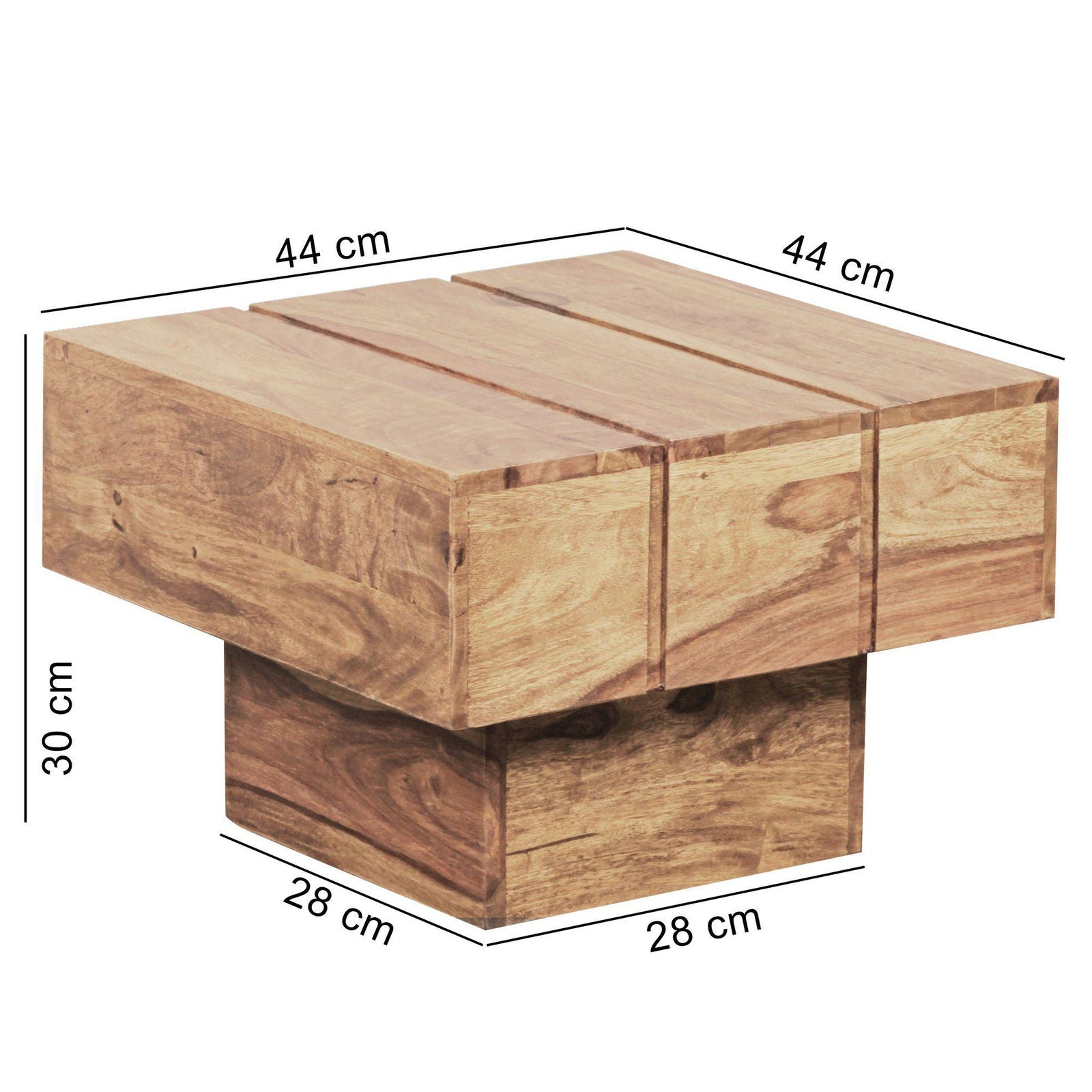 STOLIK KAWOWY WOHNLING  DREWNO LITE AKACJA 44 CM  / WL1.756