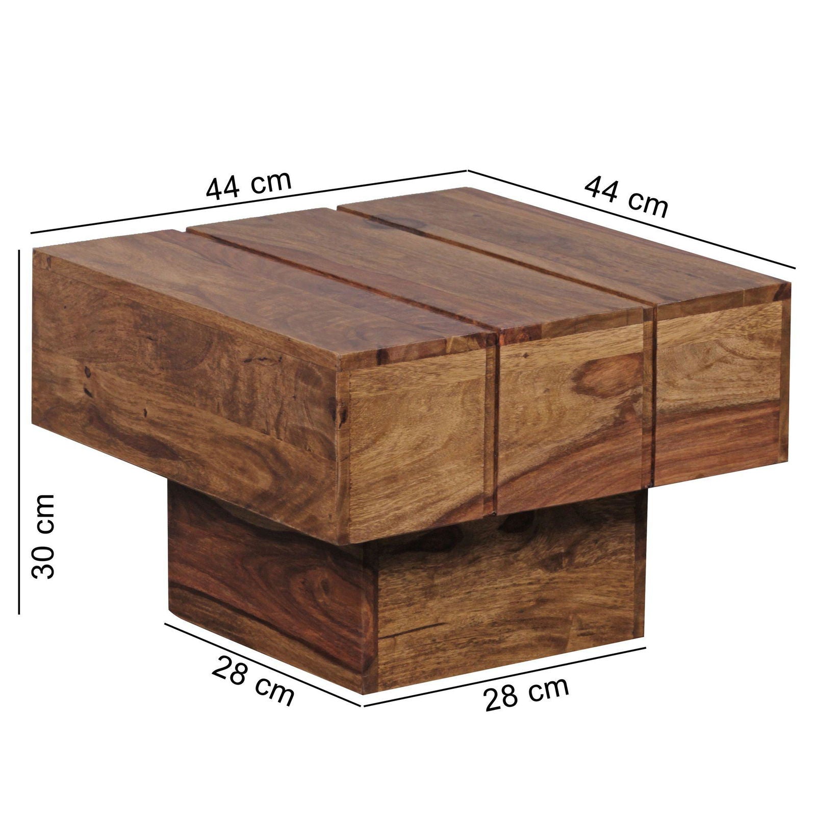 STOLIK KAWOWY WOHNLING  DREWNO LITE SHEESHAM 44 CM  / WL1.755