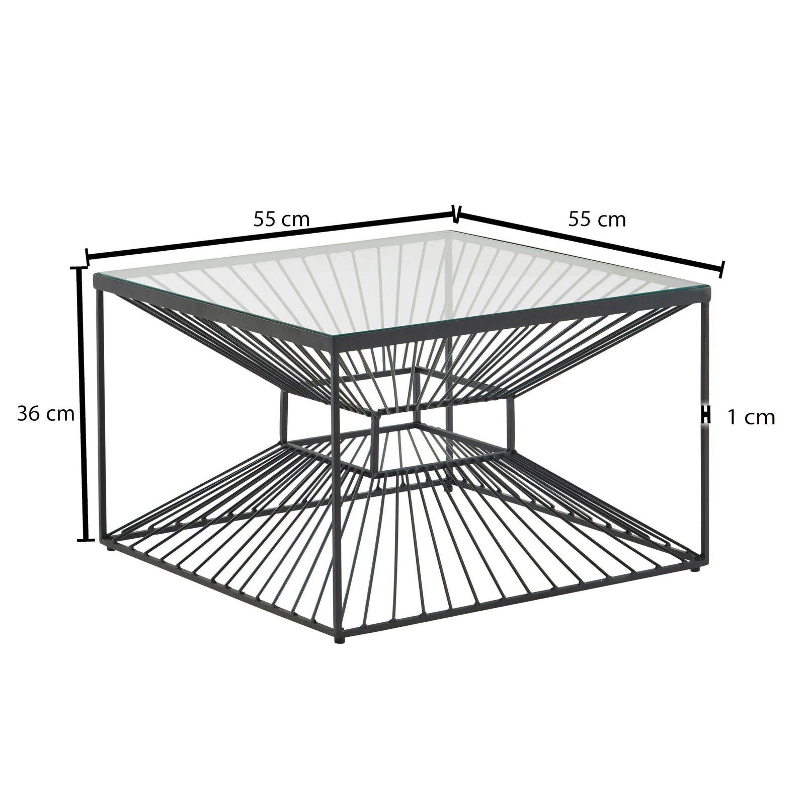 STOLIK KAWOWY WOHNLING SZKLANY BLAT 55 CM / WL6.700
