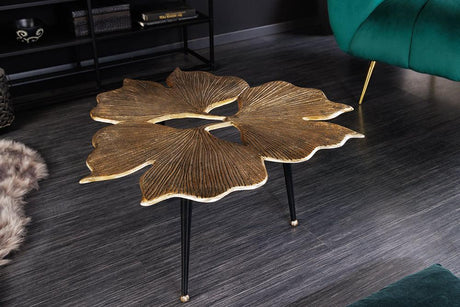 STOLIK KAWOWY ZŁOTY LEAFS / 41791  / INVICTA INTERIOR
