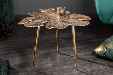 STOLIK LEAF 57 CM ZŁOTY / 40390  / INVICTA INTERIOR