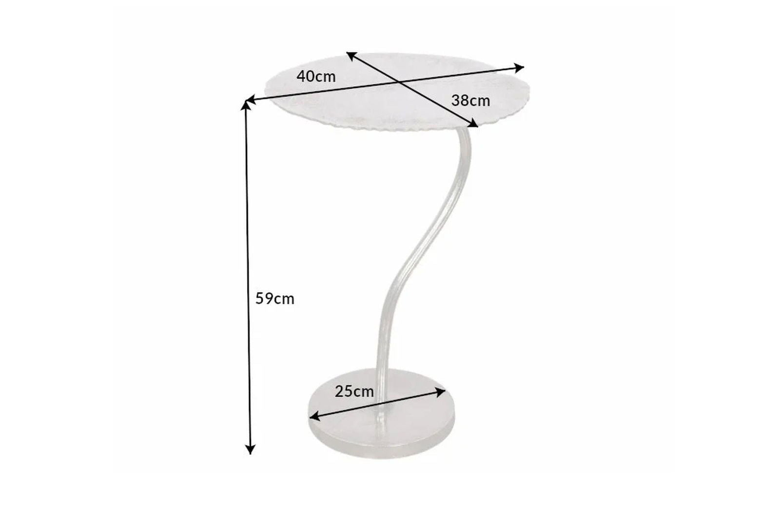 STOLIK LEAF SREBRNY  / 41283  / INVICTA INTERIOR
