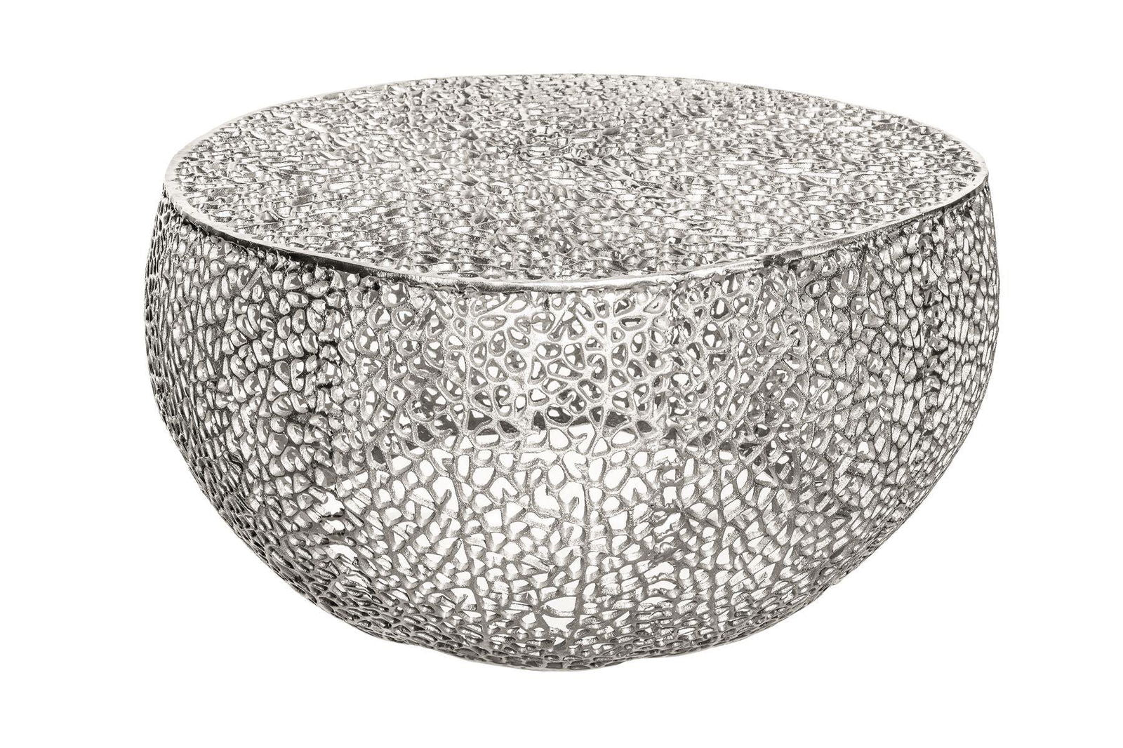 STOLIK LEAF SREBRNY 80 CM / 38941 / 40286  / INVICTA INTERIOR