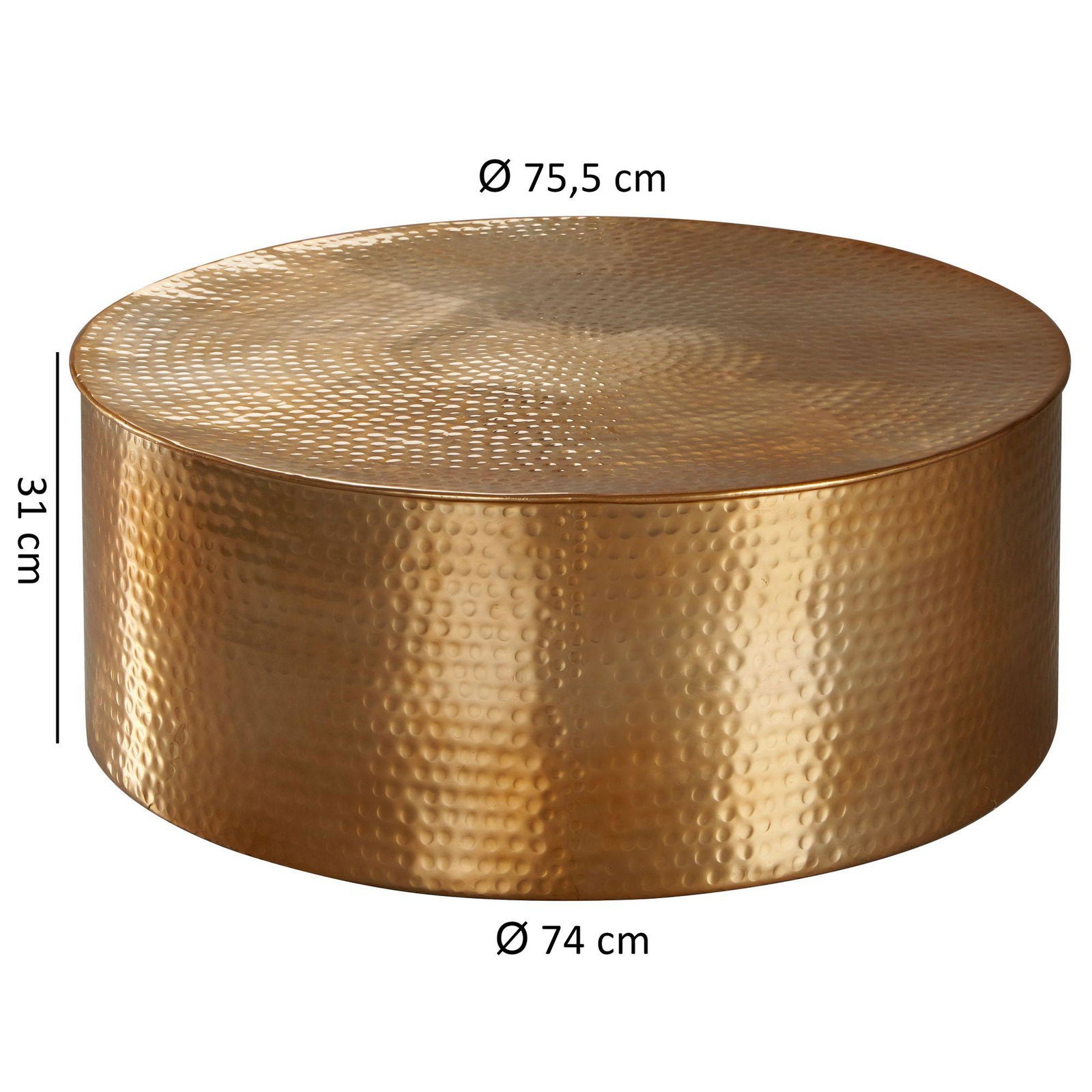 STOLIK MODEN WOHNLING ALUMINIUM ZŁOTY 75 CM / WL5.486