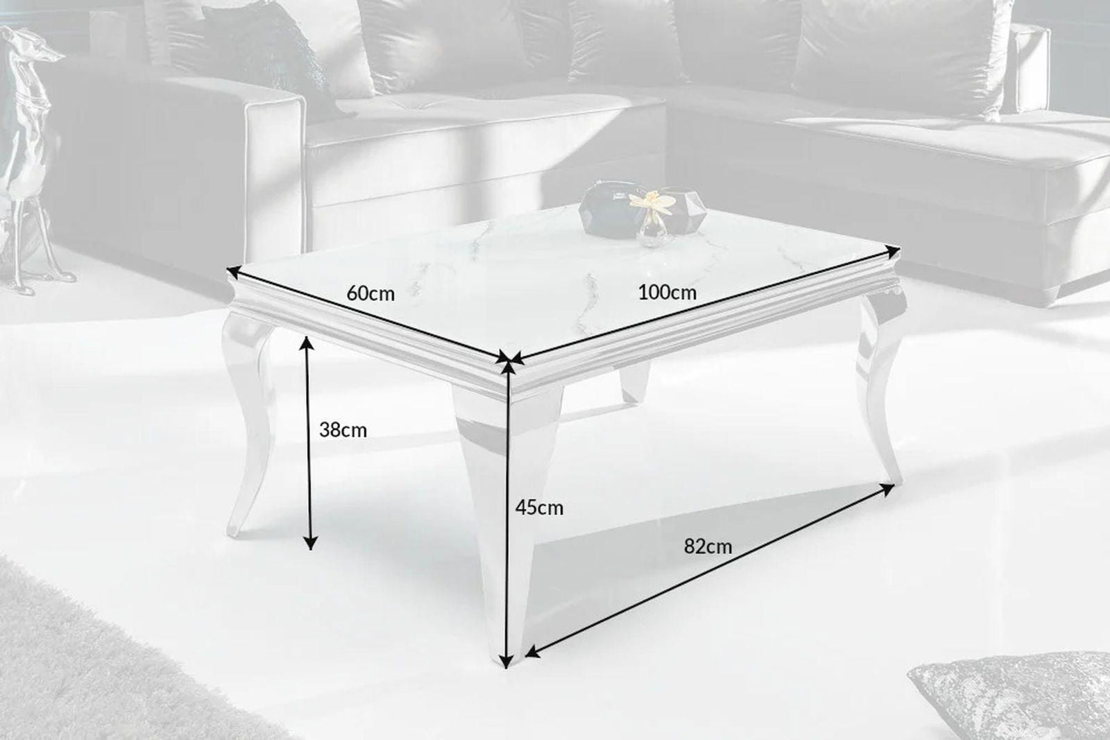 STOLIK MODERN BAROCK 100 CM OPTYKA MARMUR / 39998  / INVICTA INTERIOR
