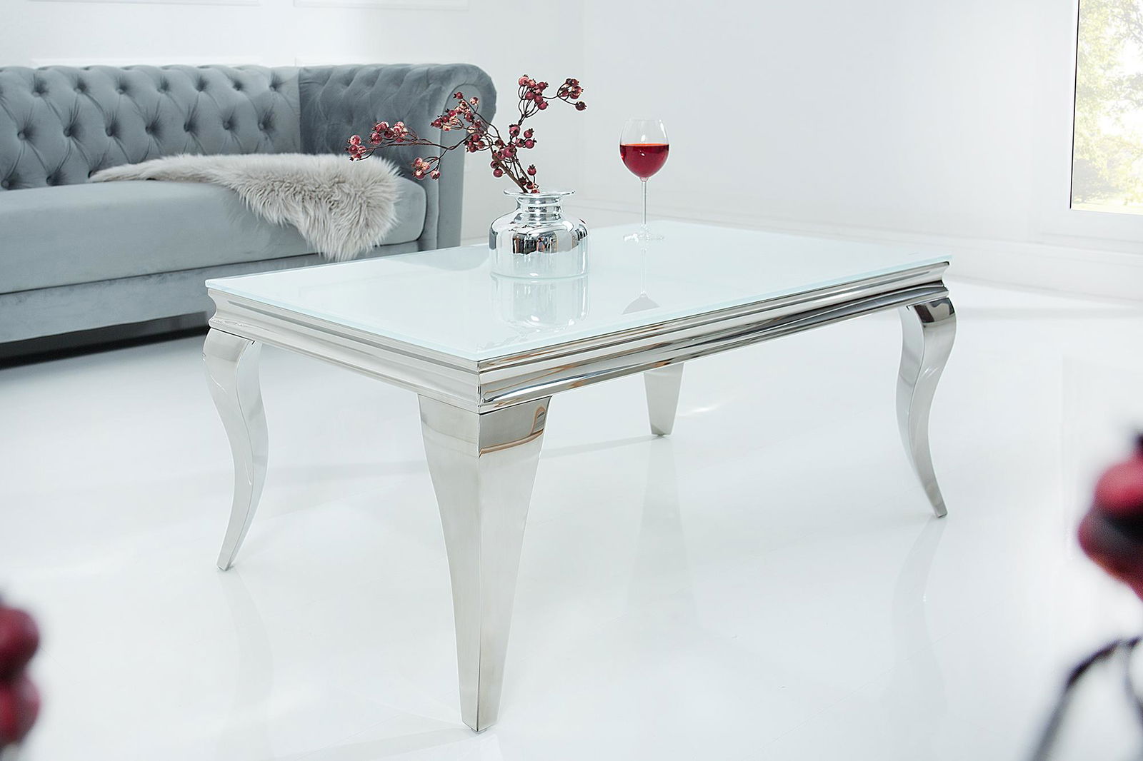 STOLIK MODERN SILVER WHITE /37353 / INVICTA INTERIOR