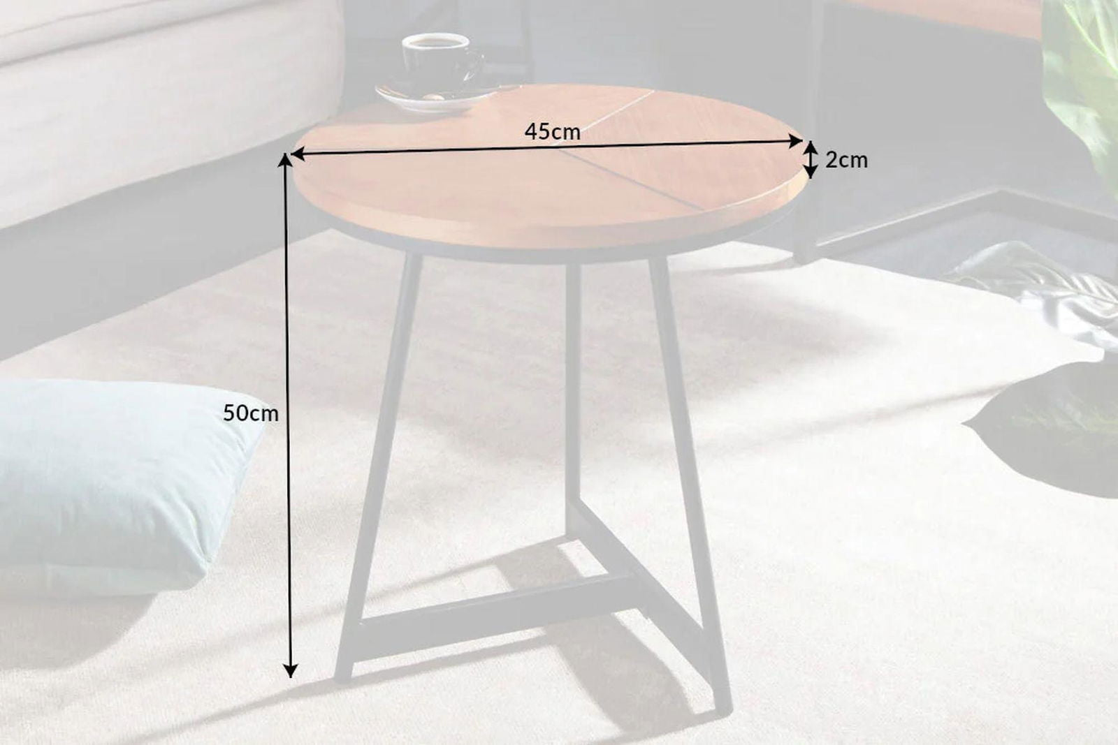 STOLIK OAK ELEGANCE 45 CM OPTYKA DĄB 41204  / INVICTA INTERIOR