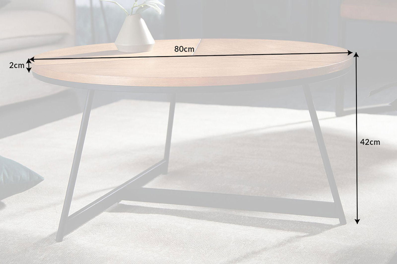 STOLIK OAK ELEGANCE 80 CM OPTYKA DĄB 41205  / INVICTA INTERIOR
