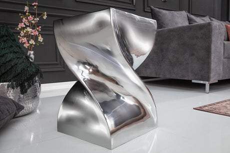 STOLIK TWIST SREBRNY ALUMINIUM / 30220  / INVICTA INTERIOR