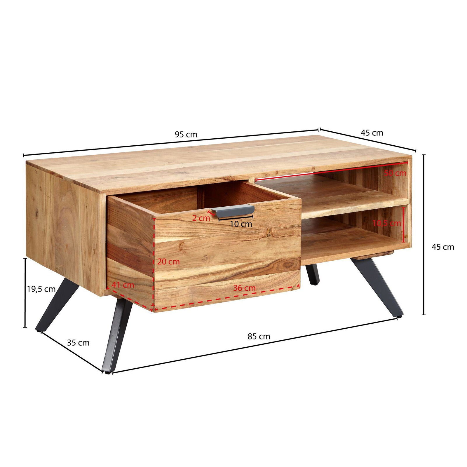 STOLIK WOHNLING DREWNO LITE AKACJA 95 CM / WL6.154