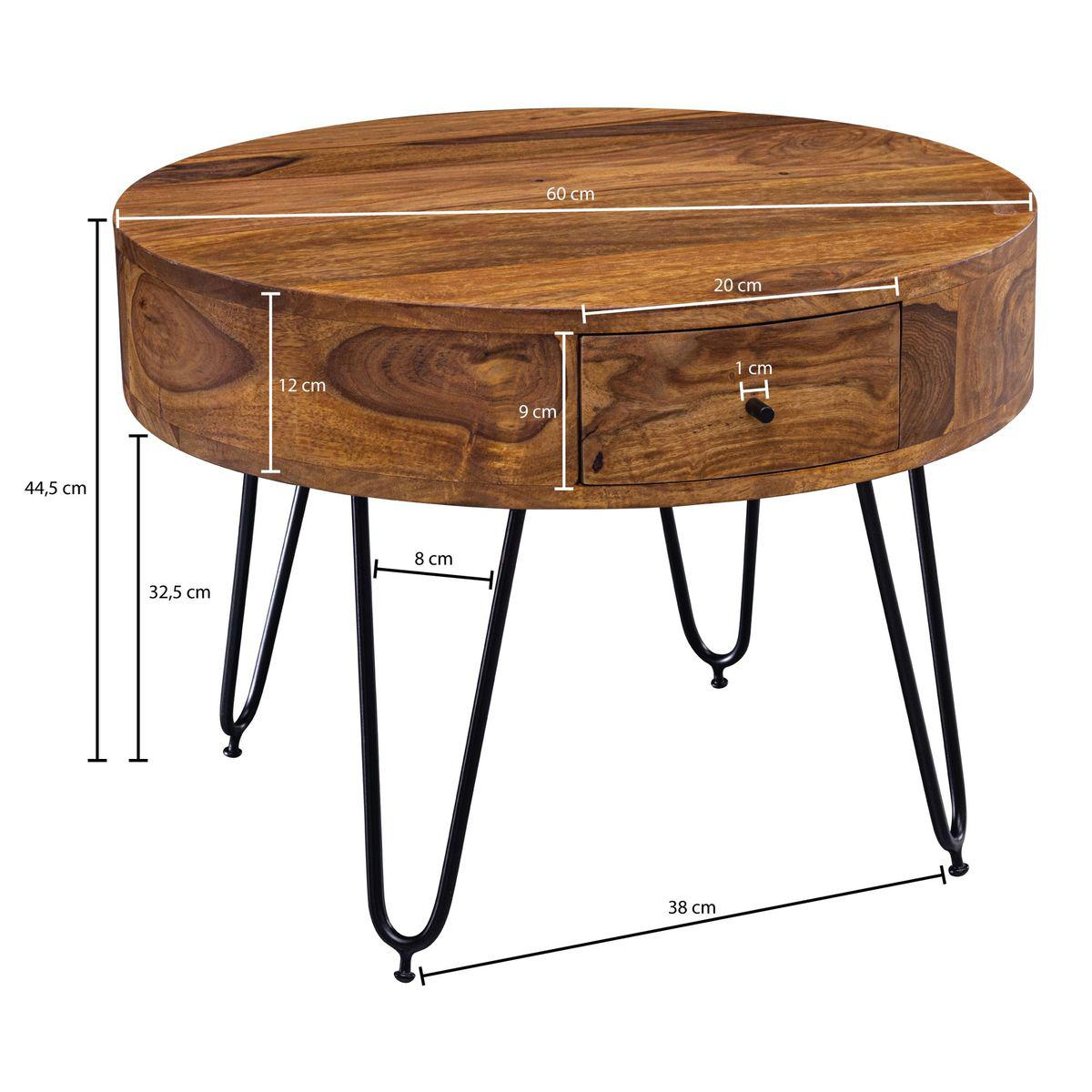 STOLIK WOHNLING DREWNO LITE SHESSHAM 60 CM / WL5.958