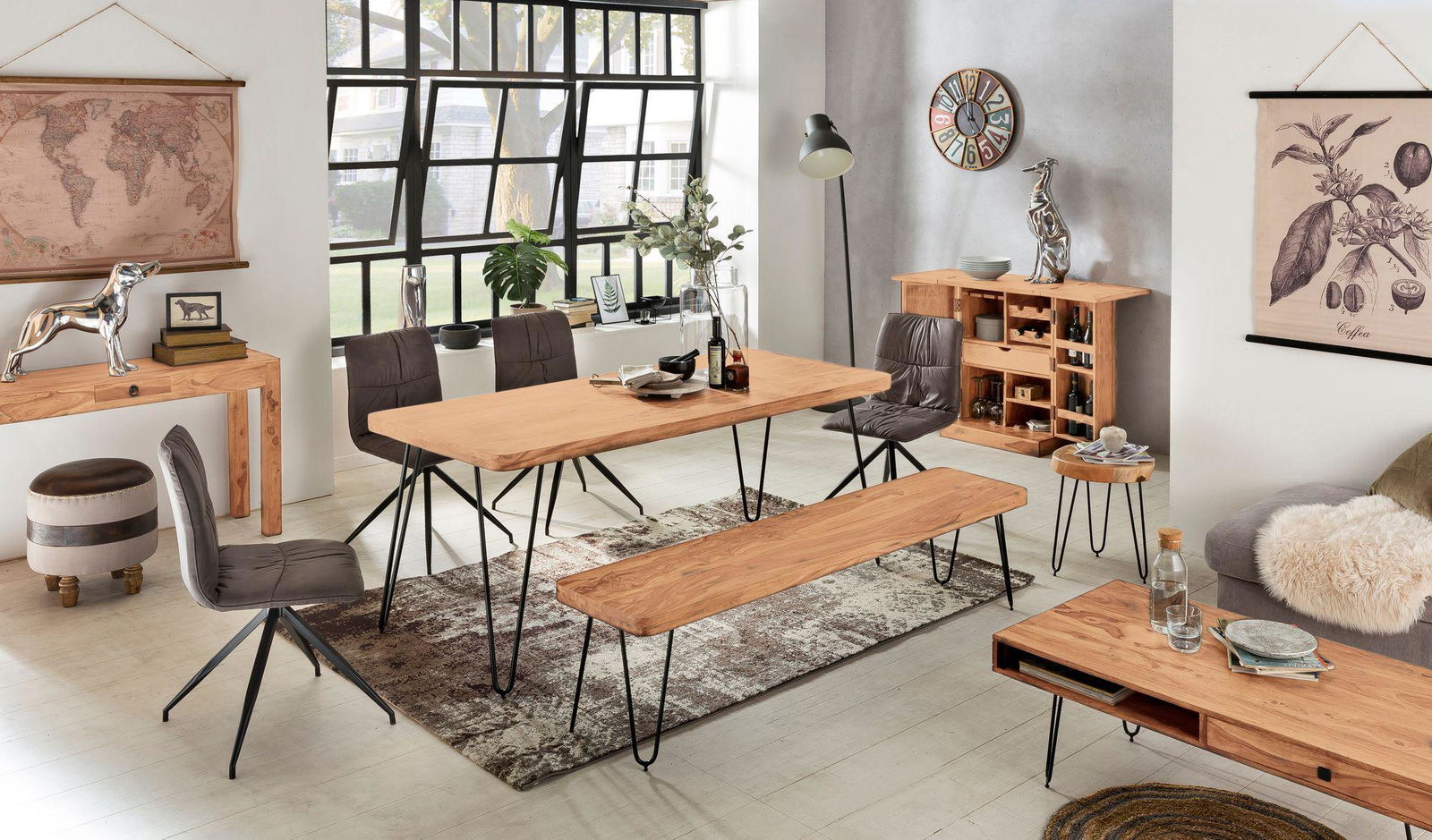 STOLIK Wohnling BAGLI DREWNO LITE AKACJA / WL1.514