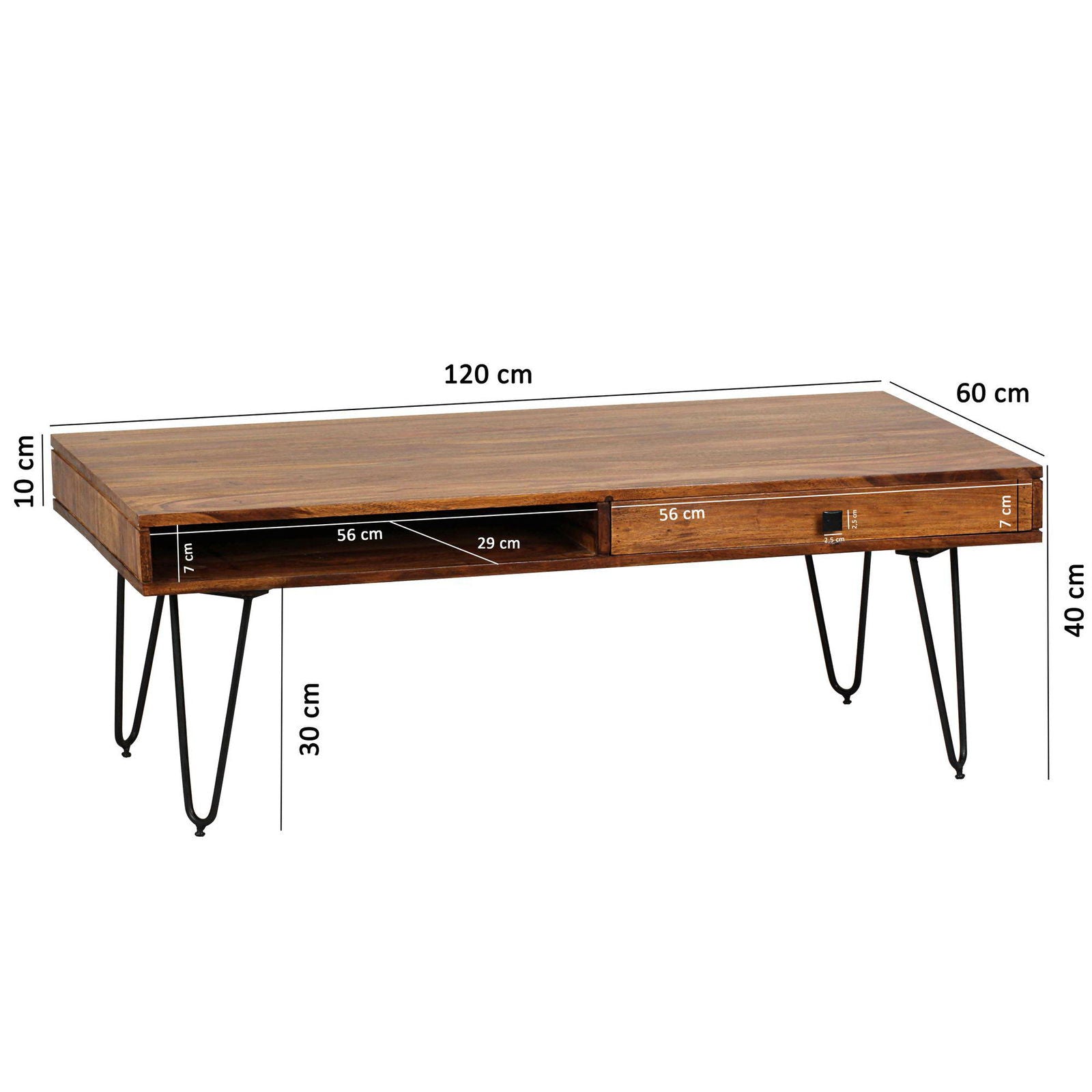 STOLIK Wohnling BAGLI DREWNO LITE SHEESHAM / WL1.513