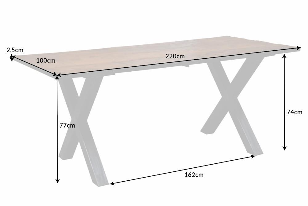 STÓŁ BARRACUDA Z RAMĄ X 220CM / 40569  / INVICTA INTERIOR