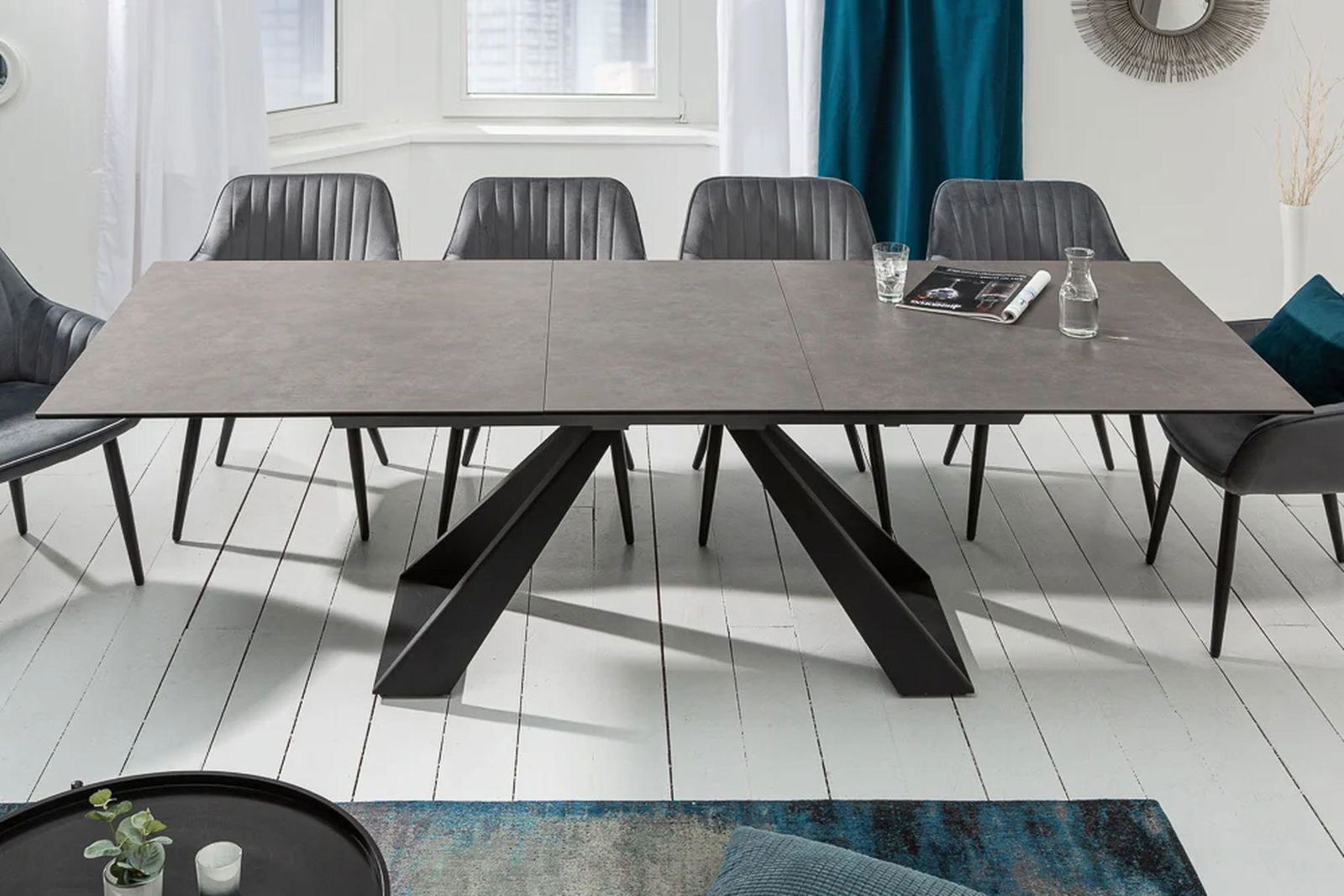 STÓŁ CONCORD 180 - 230 CM CERAMIKA ANTRACYT / 40648  / INVICTA INTERIOR