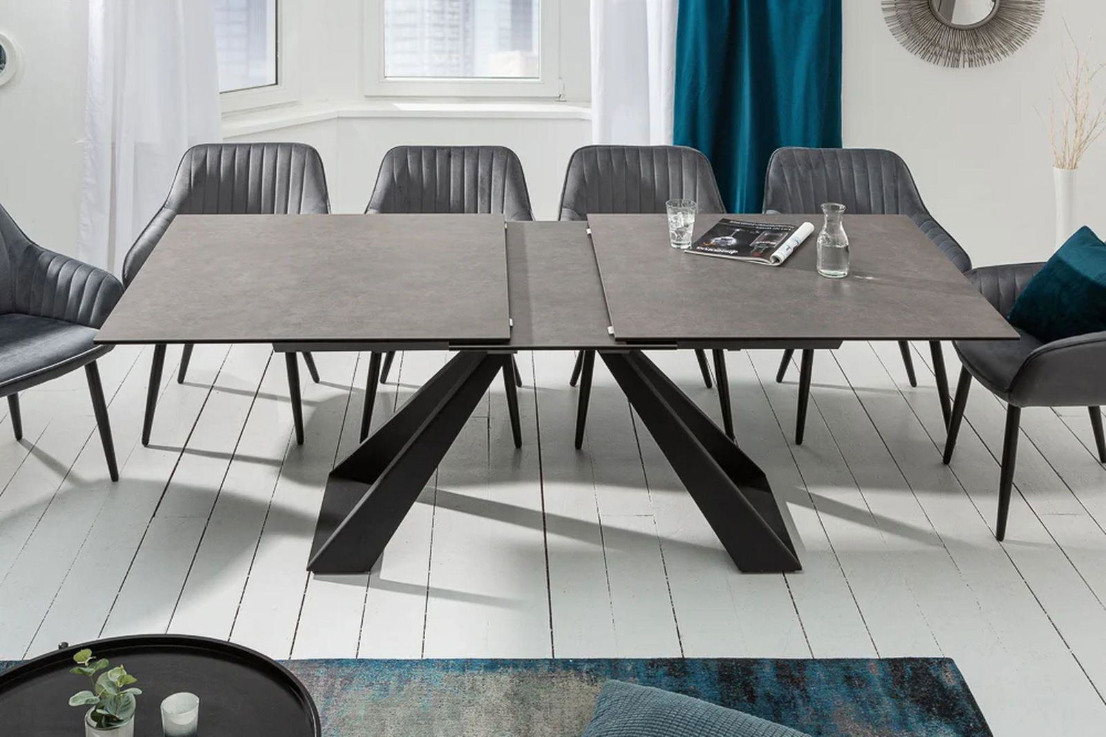 STÓŁ CONCORD 180 - 230 CM CERAMIKA ANTRACYT / 40648  / INVICTA INTERIOR