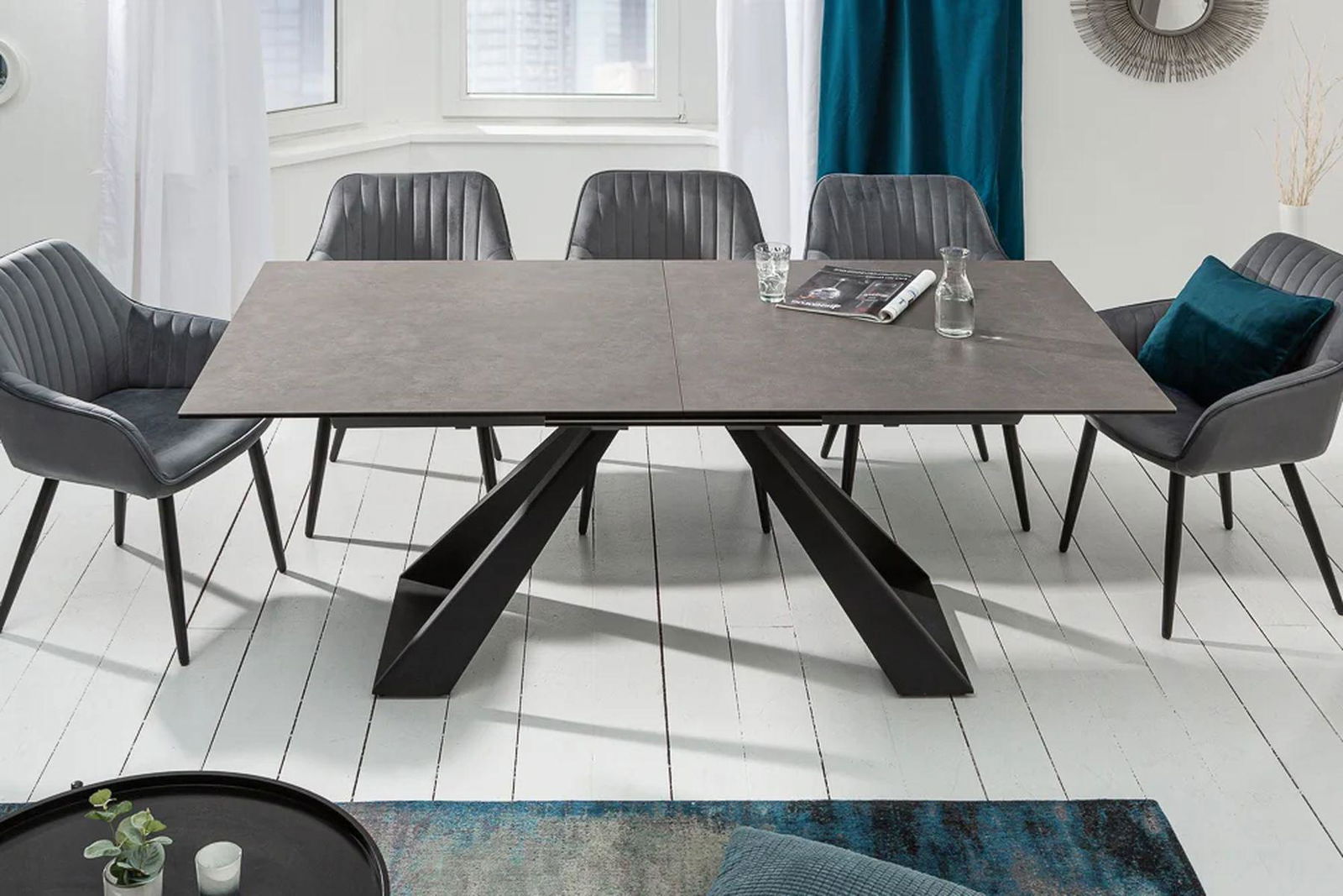 STÓŁ CONCORD 180 - 230 CM CERAMIKA ANTRACYT / 40648  / INVICTA INTERIOR