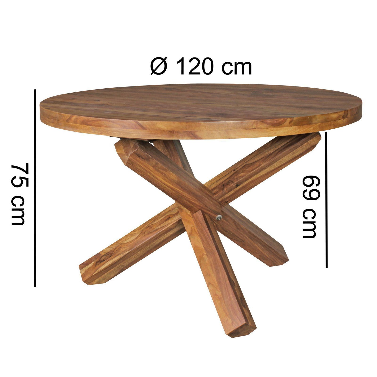 STÓŁ DO JADALNI 120 CM DREWNO LITE SHEESHAM Wohnling / WL5.055
