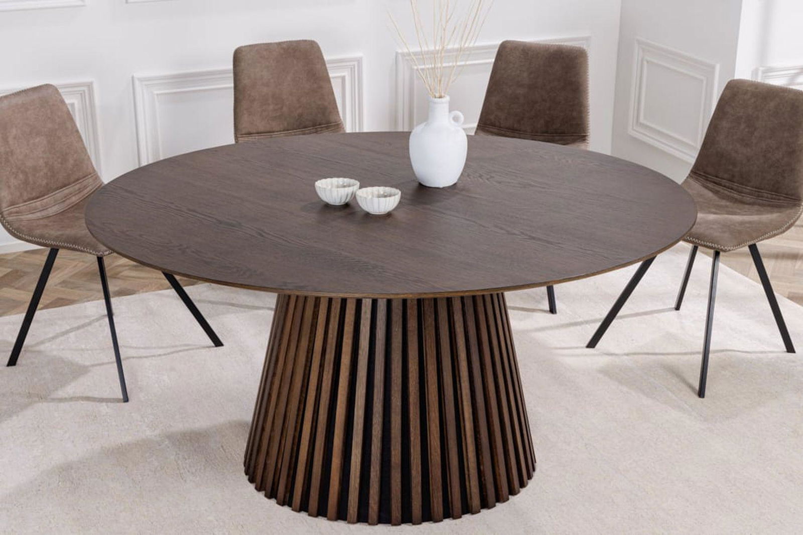 STÓŁ DO JADALNI CIEMNY DĄB 120 CM / 43434 / INVICTA INTERIOR