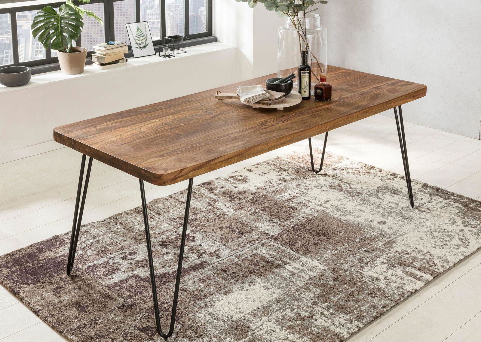 STÓŁ DO JADALNI DREWNO LITE SHEESHAM 160 CM Wohnling / WL1.499