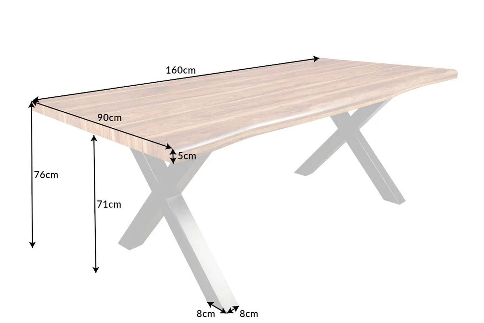 STÓŁ DO JADALNI OPTYKA ORZECHA WŁOSKIEGO 160 CM / 42278  / INVICTA INTERIOR