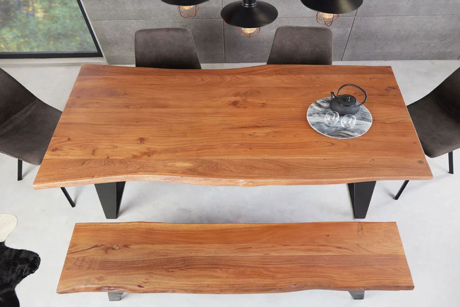 STÓŁ DO JADALNI ORGANIC ARTWORK AKACJA 175 CM / 43364 / INVICTA INTERIOR