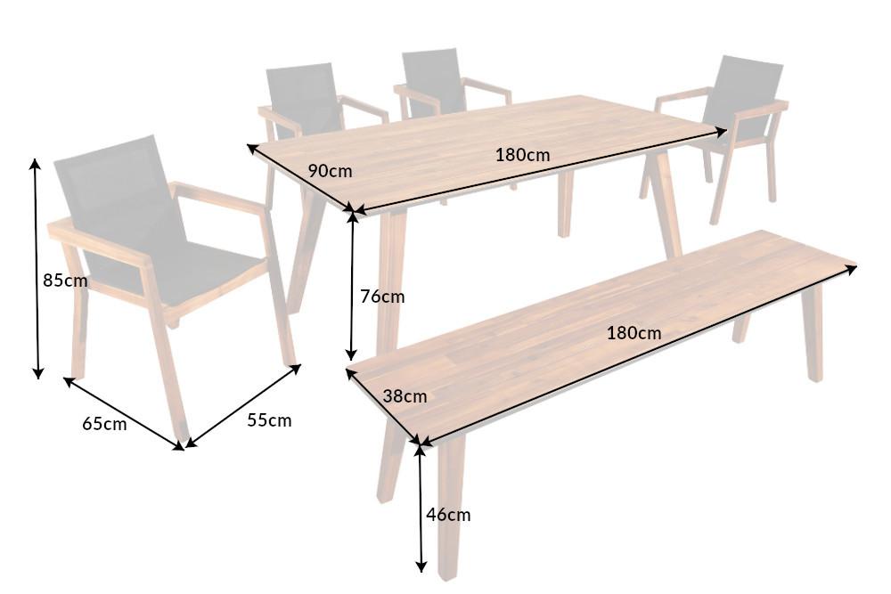 STÓŁ DO OGRODU 180 CM AKACJA / 40940  / INVICTA INTERIOR