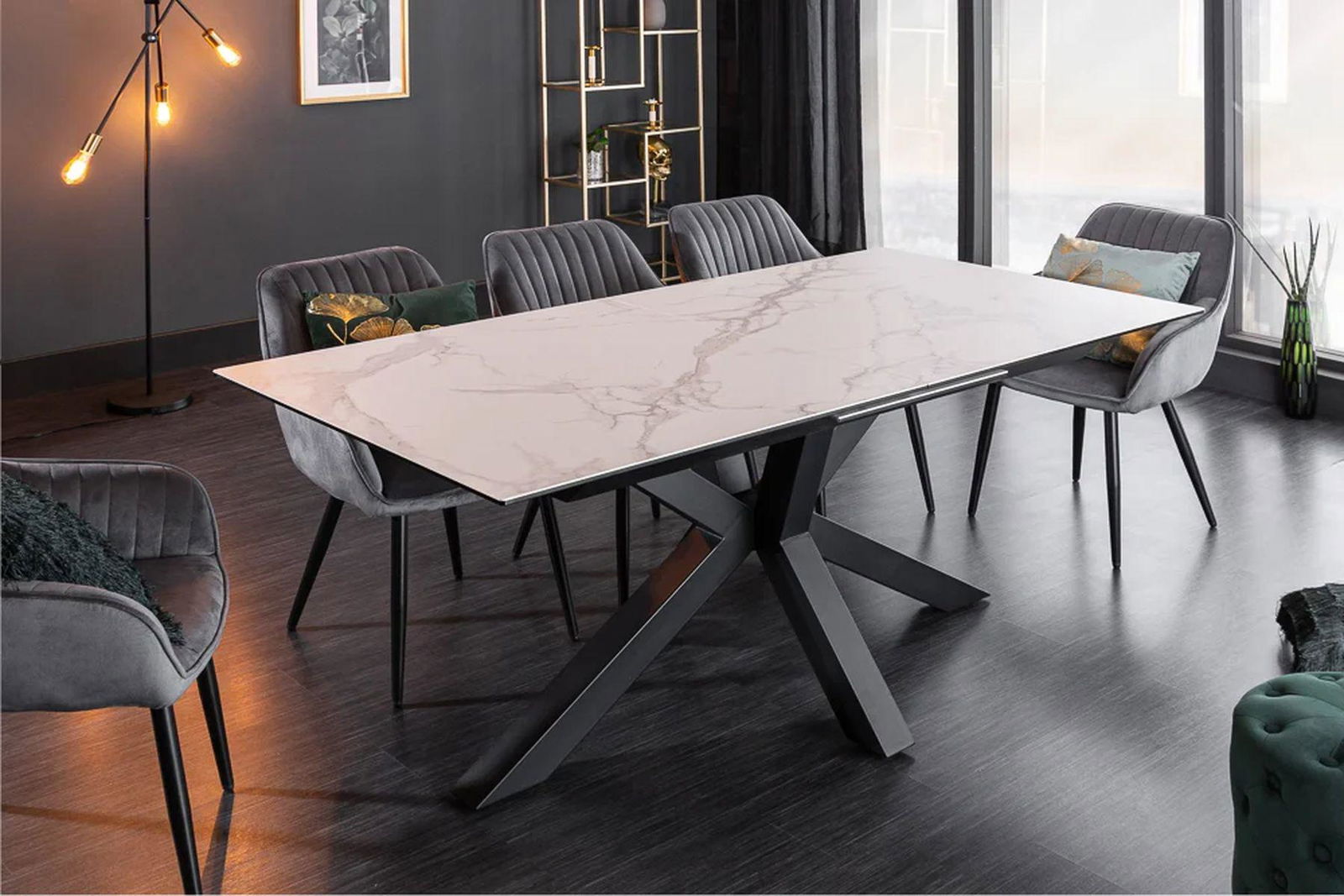 STÓŁ ETERNITY 180 - 225 CM OPTYKA MARMUR / 40650 / 41218  / INVICTA INTERIOR