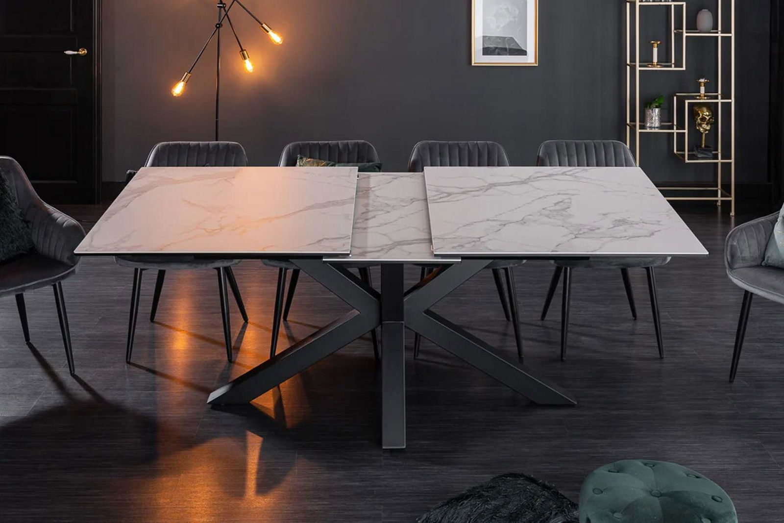 STÓŁ ETERNITY 180 - 225 CM OPTYKA MARMUR / 40650 / 41218  / INVICTA INTERIOR
