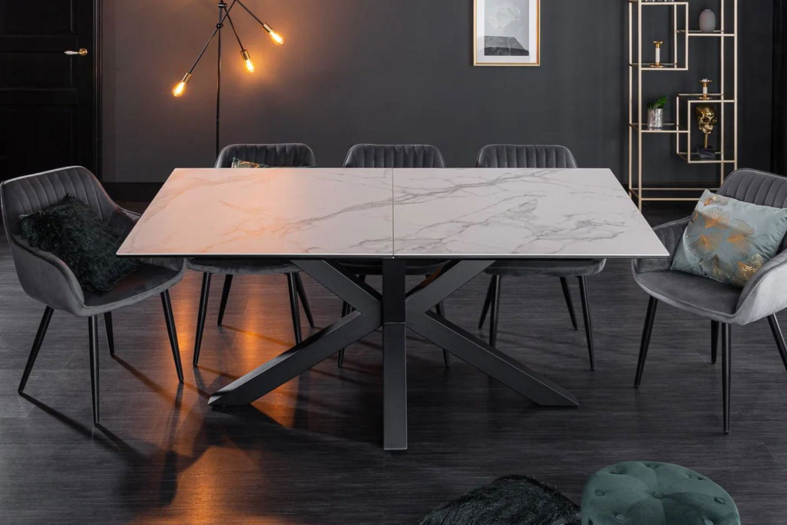 STÓŁ ETERNITY 180 - 225 CM OPTYKA MARMUR / 40650 / 41218  / INVICTA INTERIOR