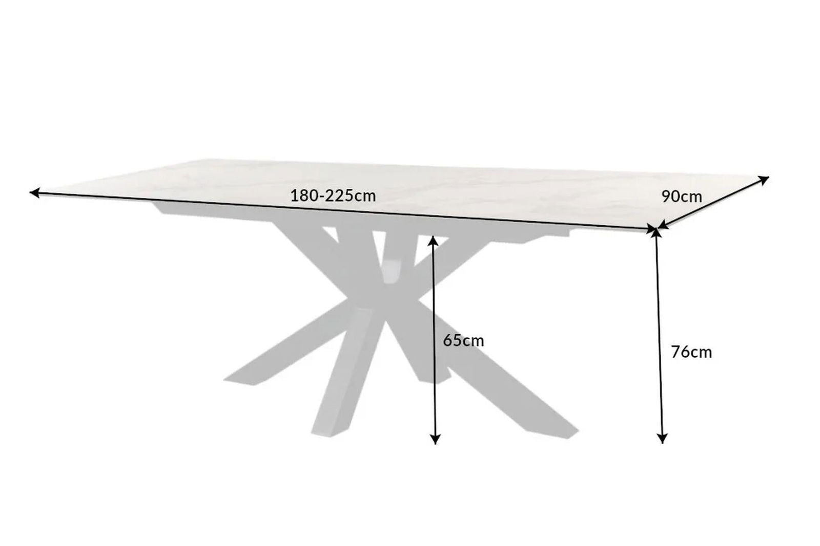 STÓŁ ETERNITY 180 - 225 CM OPTYKA MARMUR / 40650 / 41218  / INVICTA INTERIOR