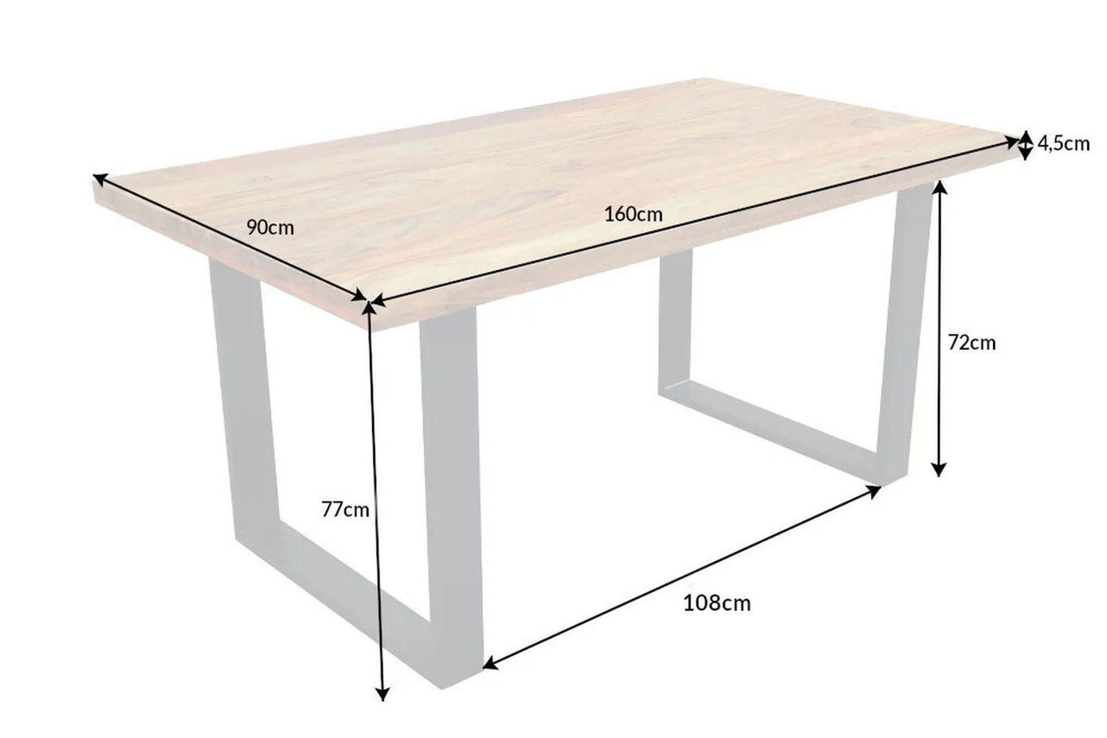 STÓŁ IRON CRAFT 160 CM SHEESHAM /40817/ 39868 /  INVICTA INTERIOR