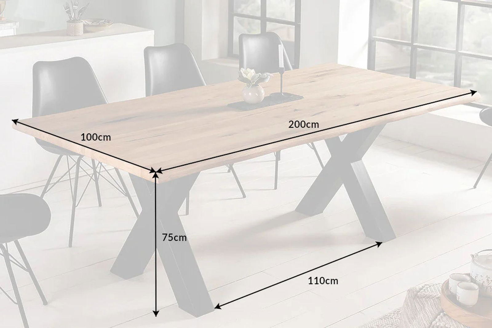 STÓŁ LIVING EDGE 200cm dąb dziki 40 mm / 41186  / INVICTA INTERIOR