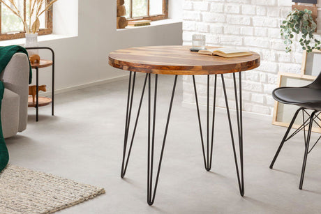 STÓŁ MAKASSAR OKRĄGŁY 80 CM / 40781 / INVICTA INTERIOR