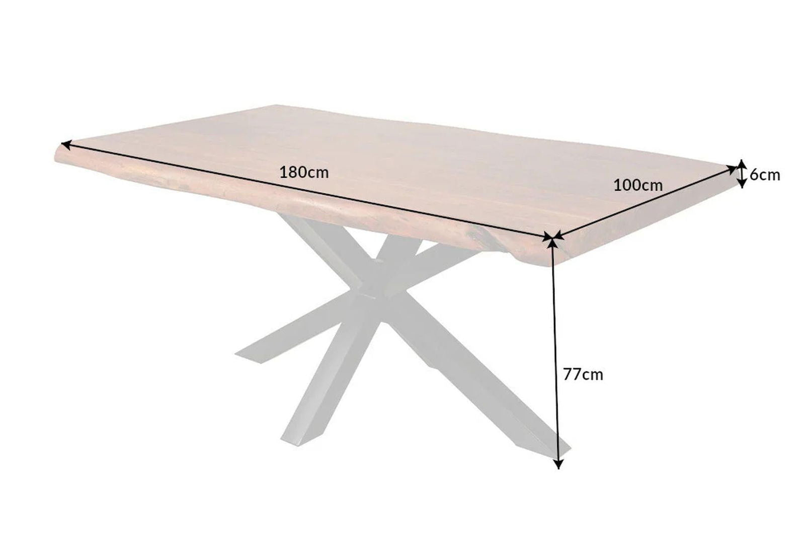 STÓŁ MAMMUT AKACJA 180 CM / 41607  / INVICTA INTERIOR