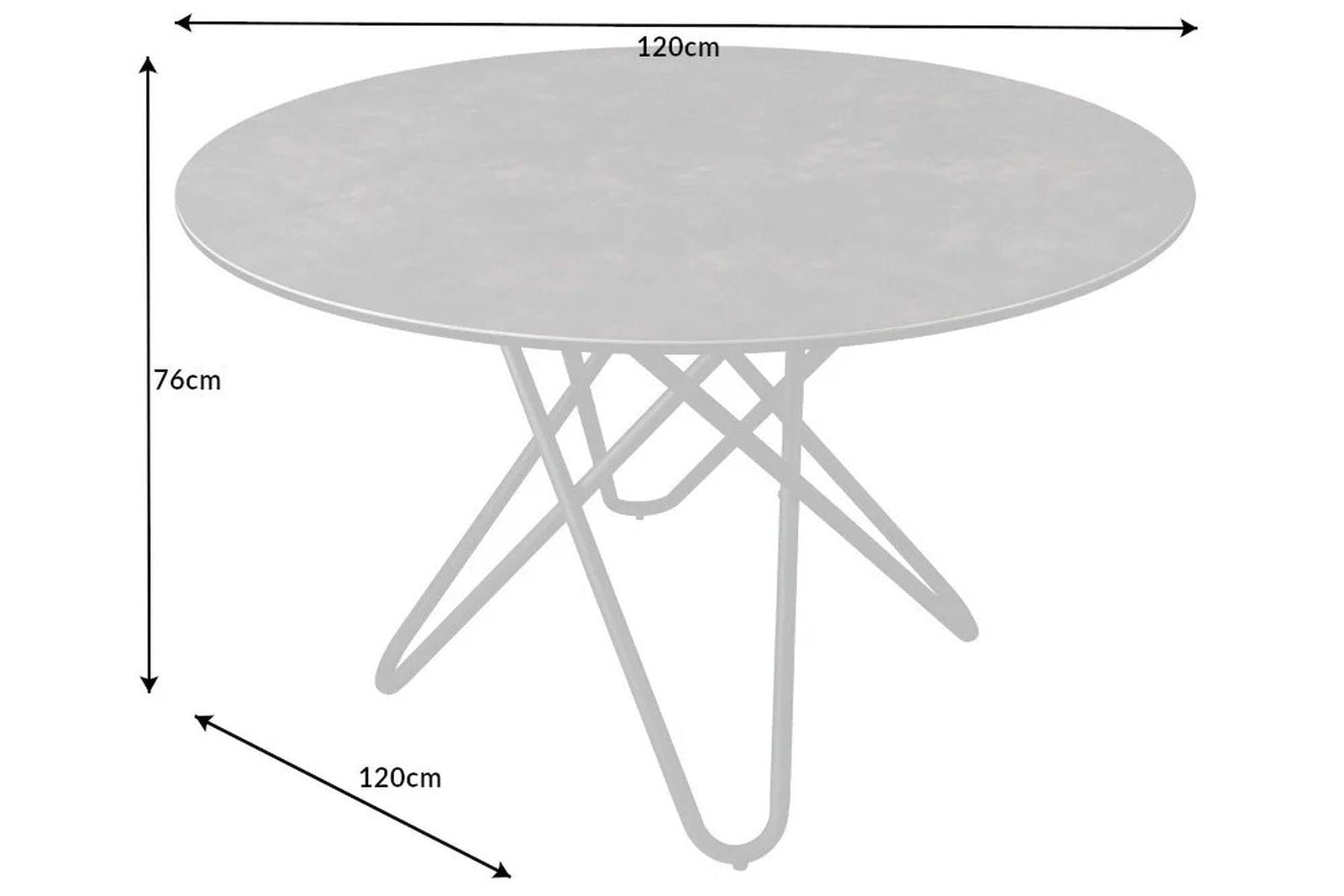 STÓŁ OKRĄGŁY 120 CM OPTYKA MARMUR ANTRACYT / 41710  / INVICTA INTERIOR