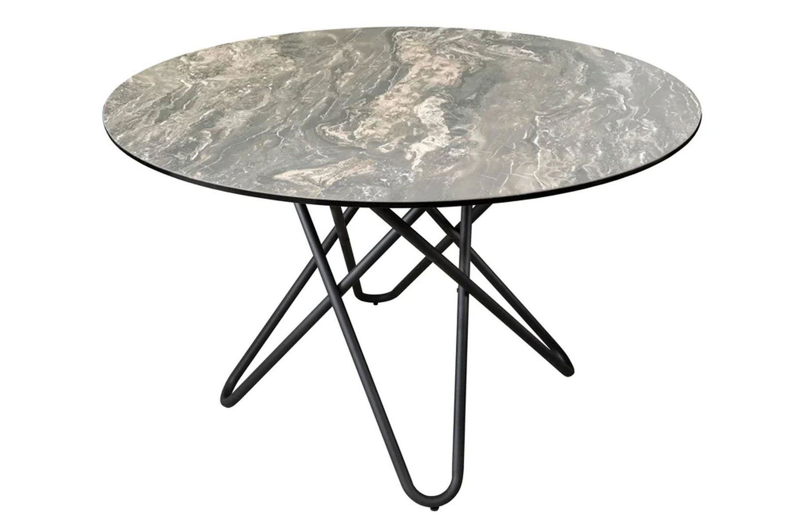 STÓŁ OKRĄGŁY 120 CM OPTYKA MARMUR CIEMNOSZARY  / 42368  / INVICTA INTERIOR